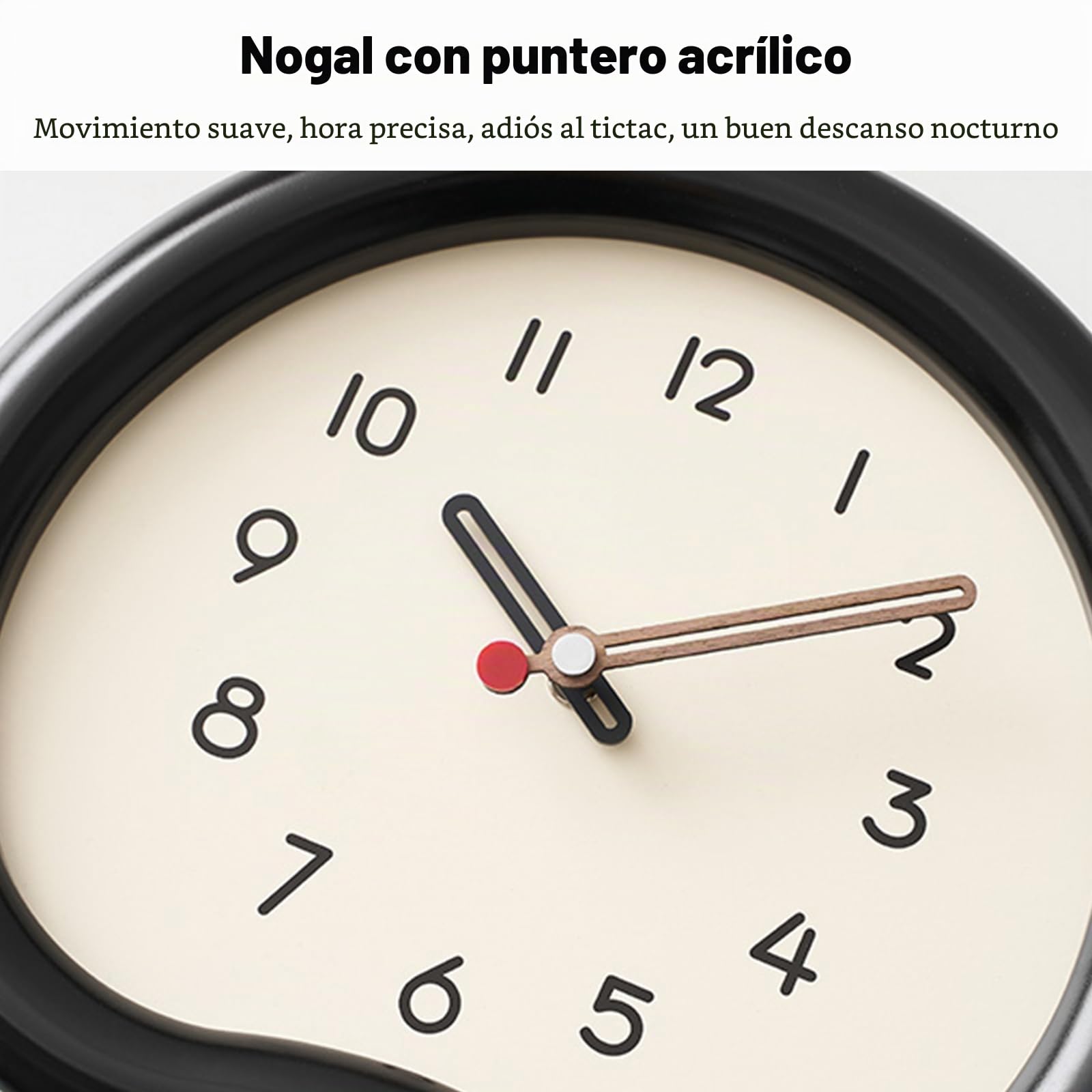 Ergocar Reloj De Pared De Madera Moderno y Silencioso, Analógico Con Péndulo Oscilante, Redondo, Funciona Con Pilas, Adecuado Para Dormitorio, Salón