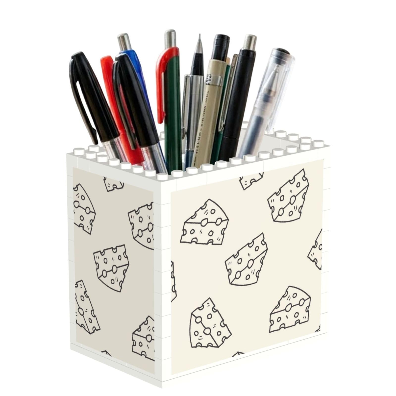 Poadnly Cheese Doodle Pattern, Pen Pot Pencil Holder for Office Home School, Compact Desk Organiser for Office Stationery