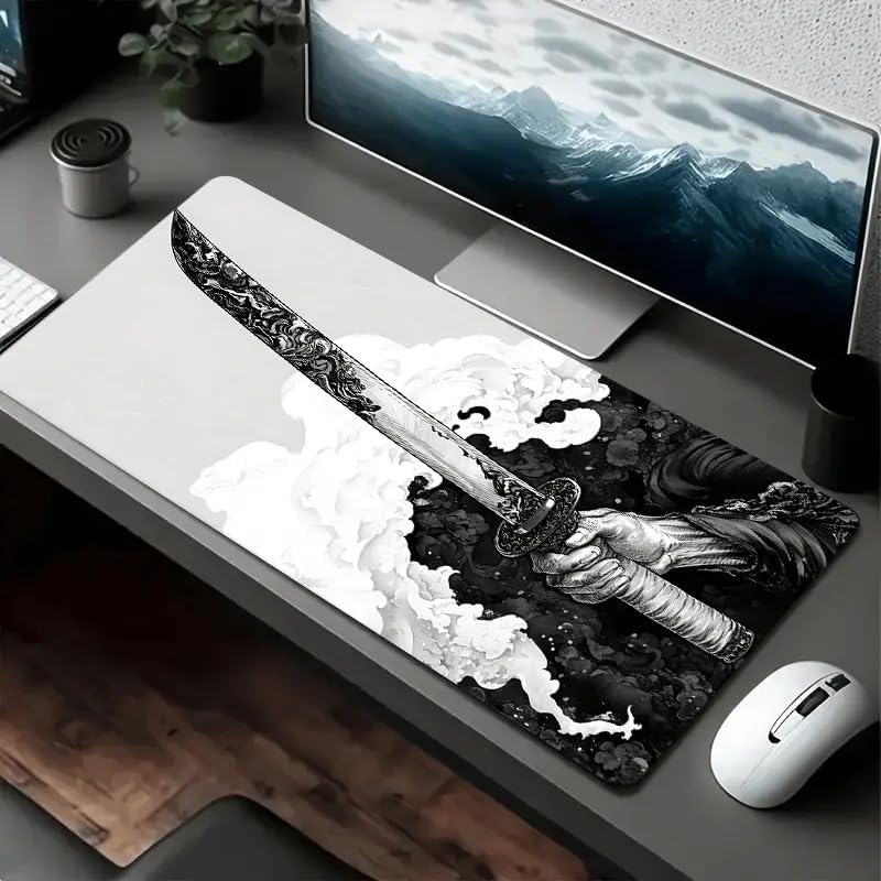 Alfombrilla de ratón XXL antideslizante con diseño espada samurái por 3,03€