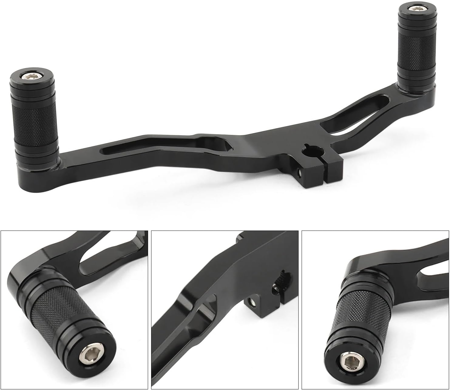 Compatible for Harley Dyna FXD Street Bob Fat Bob 1991-2017 Mid-Control Heel Toe Shift Lever Shifter Pegs(Black White-A)