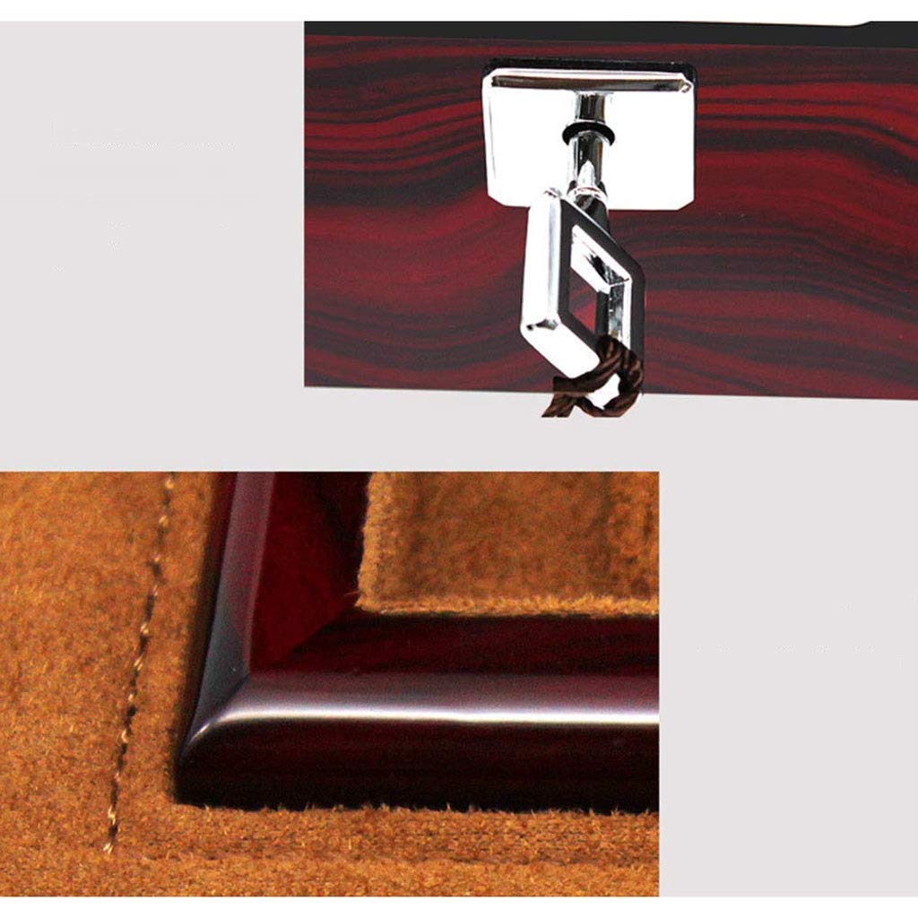 XBTGS Caja de reloj de madera – Caja de regalo de colección de joyas con patrón de madera maciza con cerradura,