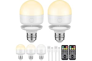 SCOPOW Light Bulb Battery Operated, 350LM Magnetic Battery Powered LED Bulbs