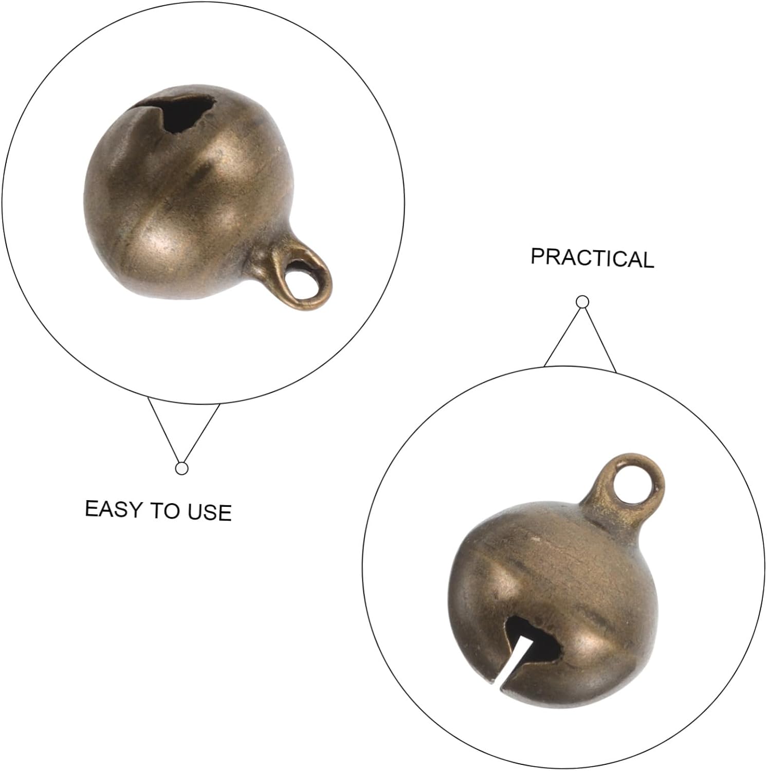 50pcs Mini Vintage Brass Bells Retro Craft Bells for DIY Jewelry Pet Collars Wedding Decor Christmas Projects for Crafts