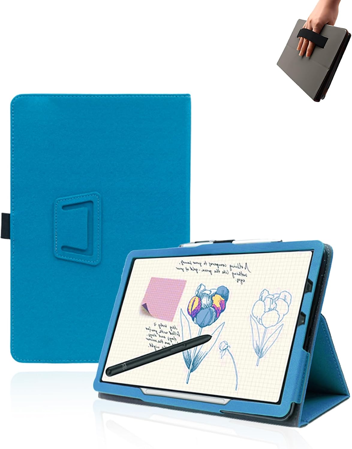 Case for XPPen Magic Note Pad 3 in 1 Color Digital Notebook 10.95 inch Tablets,UYRUREL Leather Slim Folding Stand Cover with Hand Strap Magnet for Men Women Full Protection,SkyBlue.