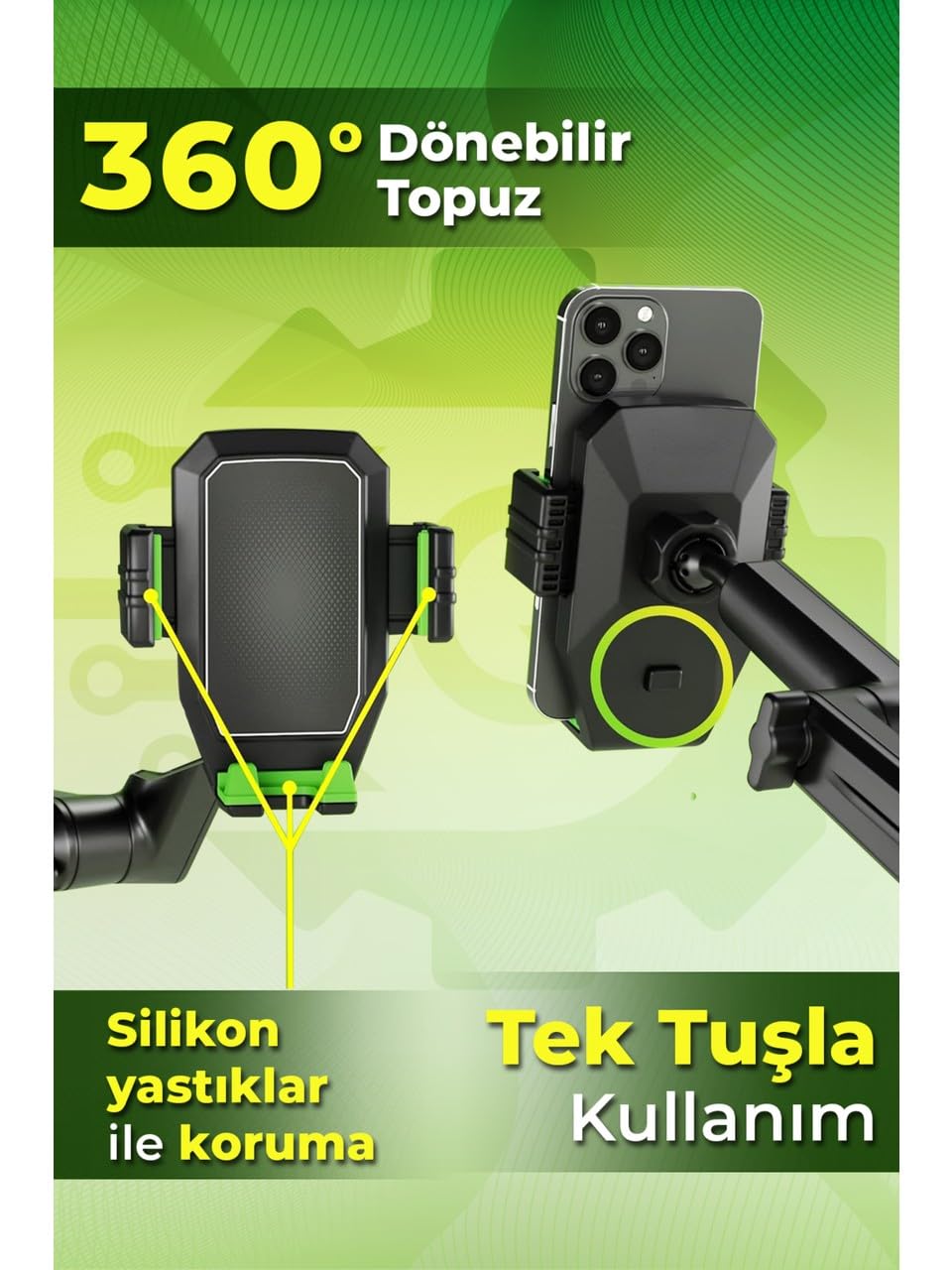 HEARTZ D001 Ağır Vasıta Araçlar için Araç Tutucu Kamyon Tır Otobüs Ekskavatör Gibi Büyük Araçlar için Büyük Boy ve Büyük Vakumlu Ergonomik Tasarım APlus Kalite Memnuniyet Garantili Araç Telefon Tutucu