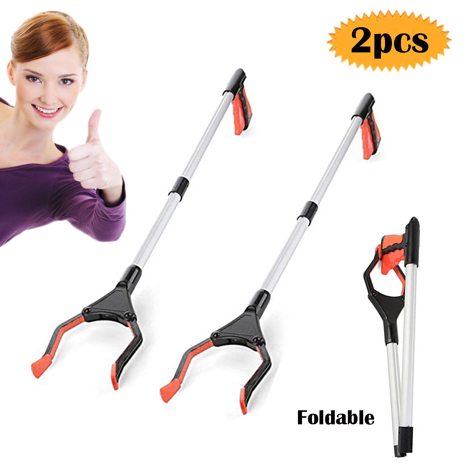 Buy bluesees Grabber Reacher, 2pcs Ergonomic Litter Picker Grabber, 32