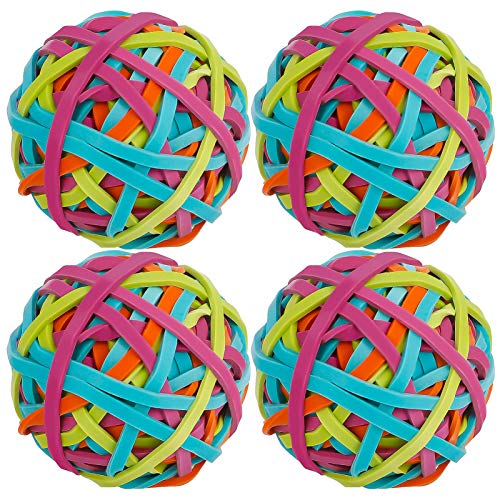 SUSSURRO 4 Rolls Elastic Rubber Band Balls, Assorted Color Elastic Stretchable Rubber Bands Band Loops for DIY Arts Crafts Document Office Supplies Organizing