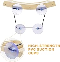 Vista 6 de Pecute Cat Window Perch Sisal Scratcher 2 in 1, Cat Hammock for Window Seat with Solid Wood Frame, Iron Bracket, and Heavy Duty Suction Cups, Cat