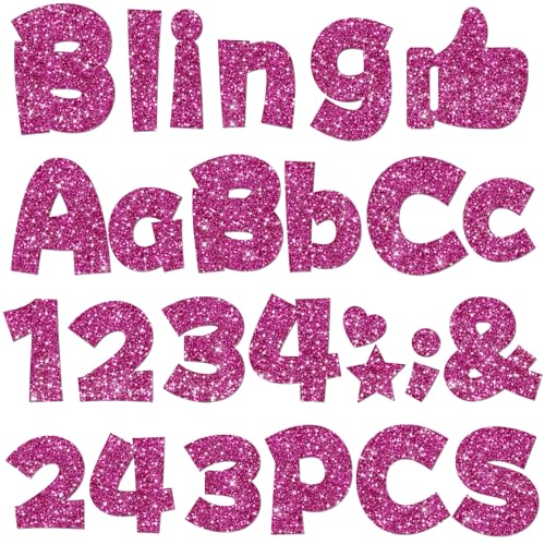 Image of 243 Pcs Glitter Bulletin Board Letters, Numbers and Punctuation 4 Inch