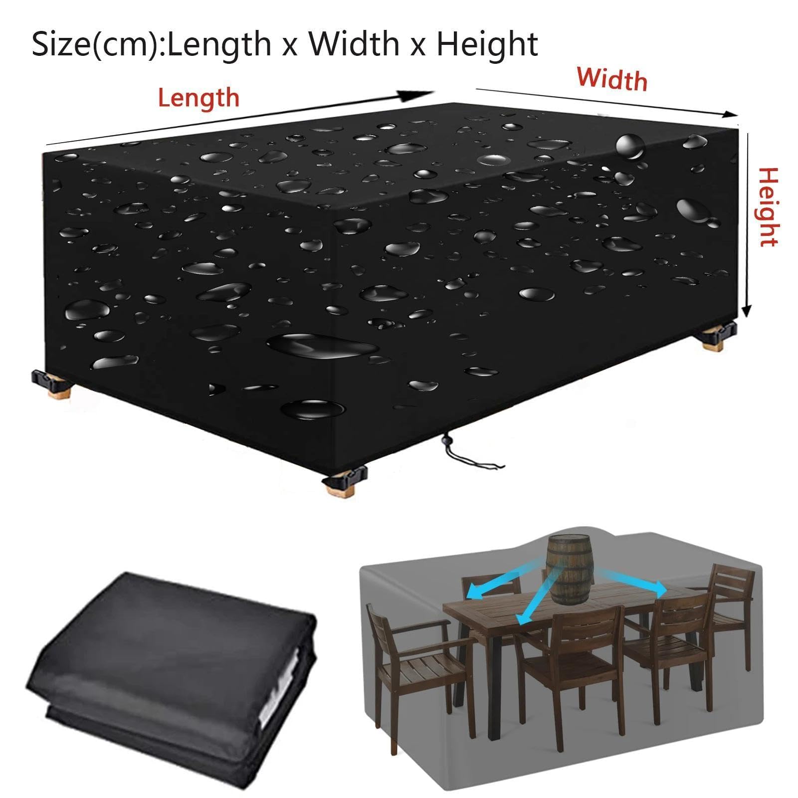 Copertura Impermeabile Per Tavolo Da Giardino 140x120x75cm | Oxford 420D | Anti-UV E Antivento - Foto 7