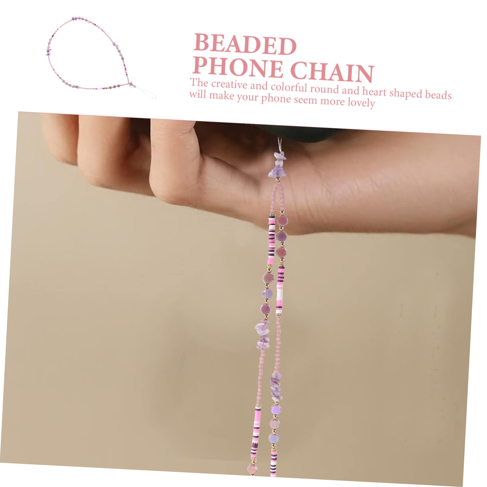 PRETYZOOM 4 Stück Perlen Telefonkette perlenbesetztes Schlüsselanhänger-Armband hängende Handschlaufe Lange Handykette Kamera Hängeband Armband Schlüsselanhänger Armband Schlüsselband Charme