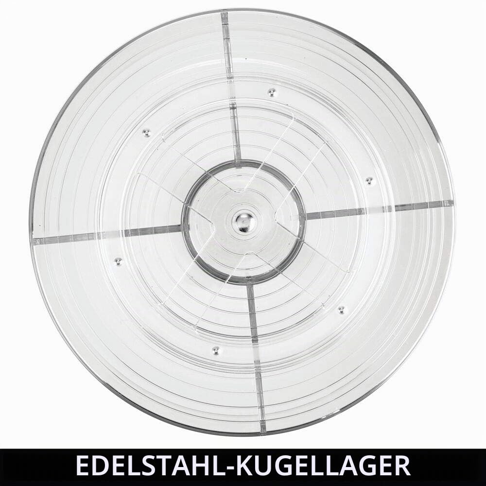 mDesign 2er-Set Drehteller für Stifte, Büroklammern, Notizzettel usw. – drehbare Schreibtischablage mit 5 Fächern – praktisches Ordnungssystem für Büromaterial aus Kunststoff – durchsichtig