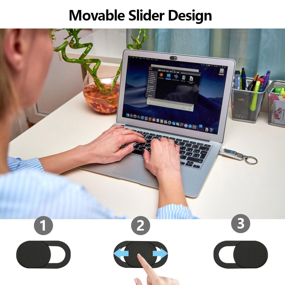 50 Pezzi Copri Webcam, Webcam Cover Slider, Ultra Sottile Camera Cover, per Computer Portatile, Computer, Smartphone, Tablet, Protezione Efficace per la Vostra Privacy