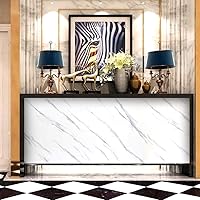 Vista 9 de Livelynine Encimeras de papel de contacto de mármol para despegar y pegar, impermeable, papel tapiz de mármol blanco, cubiertas superiores, papel