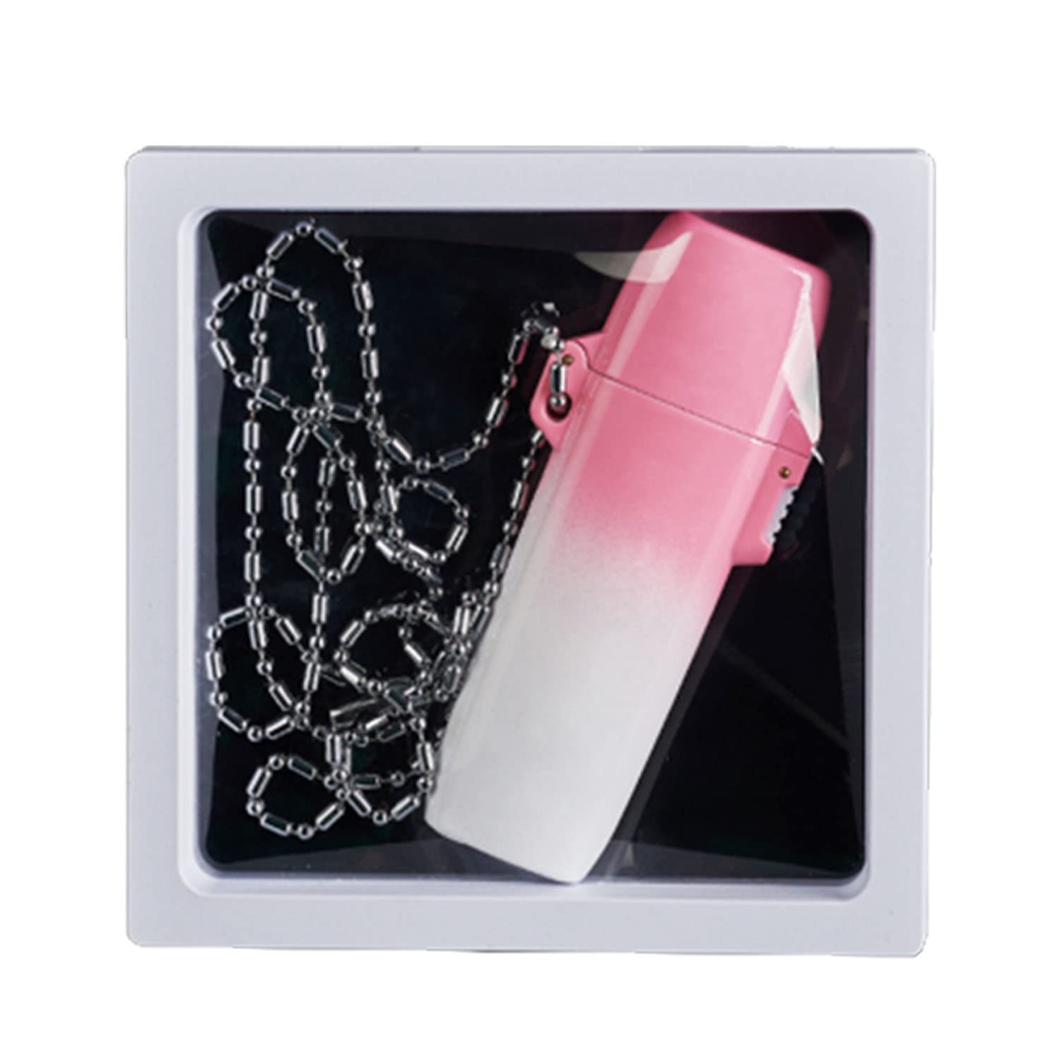 Briquet Torche Étanche Vert Jet Flamme Rechargeable Extérieur Coupe-Vent Briquet de Poche avec Breloque Chaîne Cadeau pour Homme Femme Couple (gaz Butane Non Inclus),Pink
