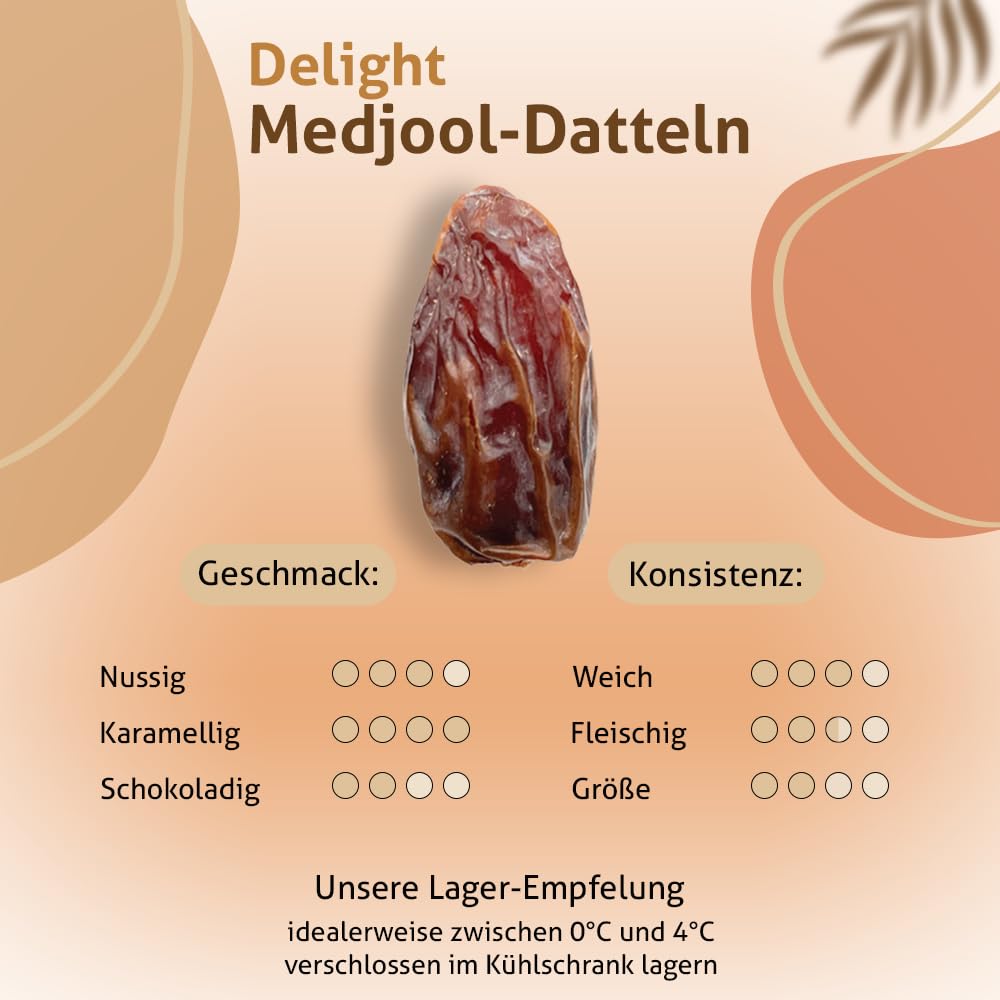 NABALI FAIRKOST Jumbo Medjool - Medjoul Datteln Delight Premium Qualität I 100% natürlich aromatisch frisch & vegan I Medjool Datteln ohne Konservierungsstoffe honigsüß & karamellig (5kg (1er Pack))
