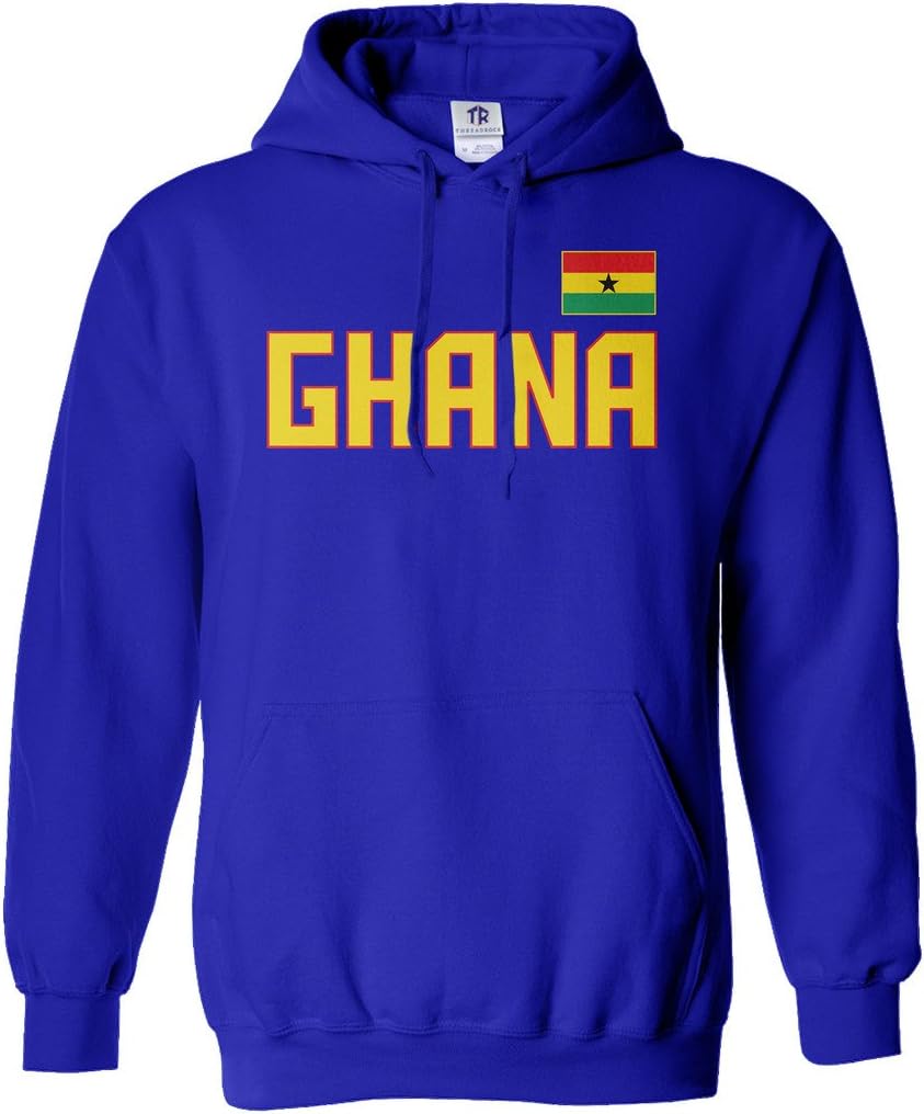 Threadrock Men's Ghana National Pride Hoodie Sweatshirt