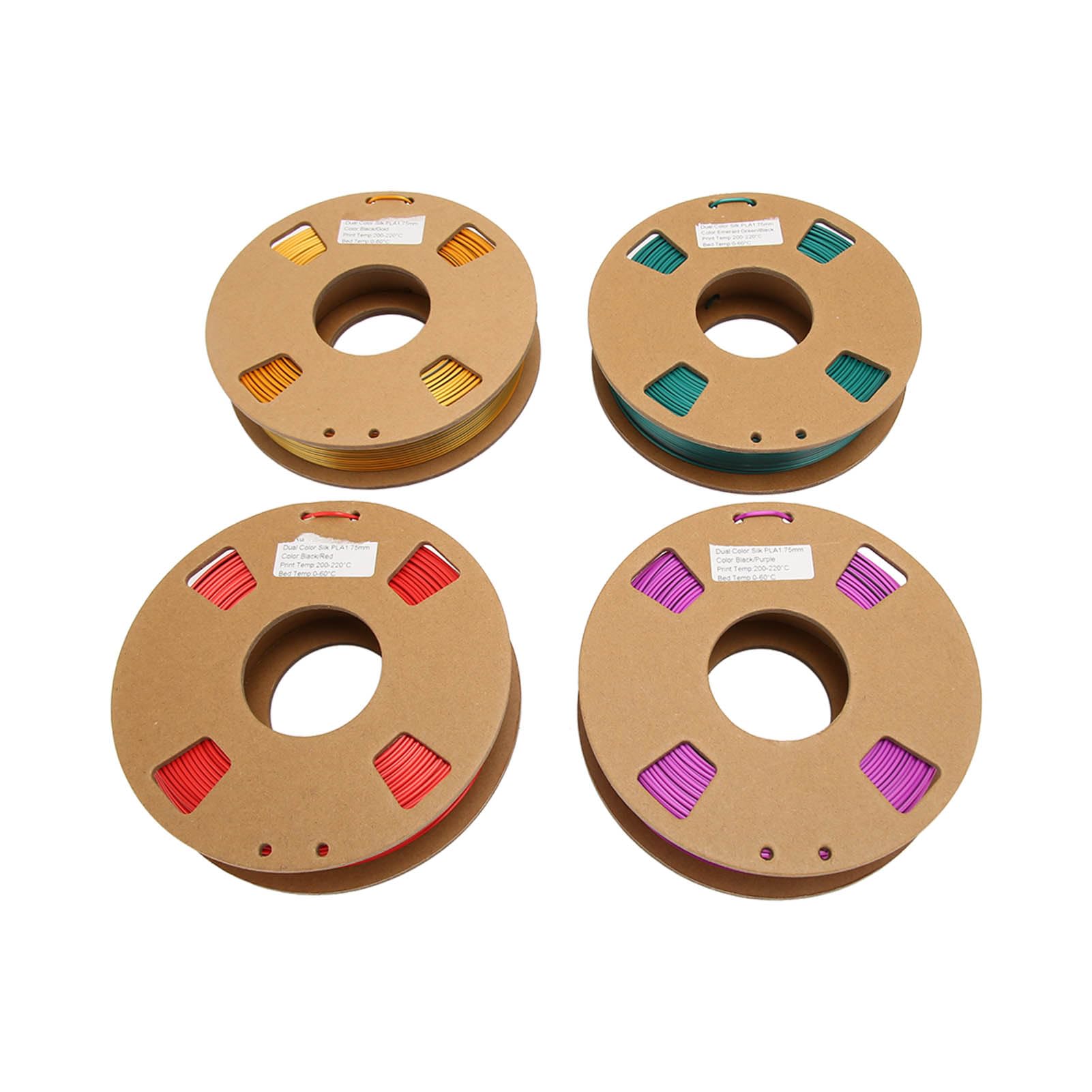 Filamento PLA de 1,75 Mm, Color Dual, 250 G X 4 Carretes, Gradiente