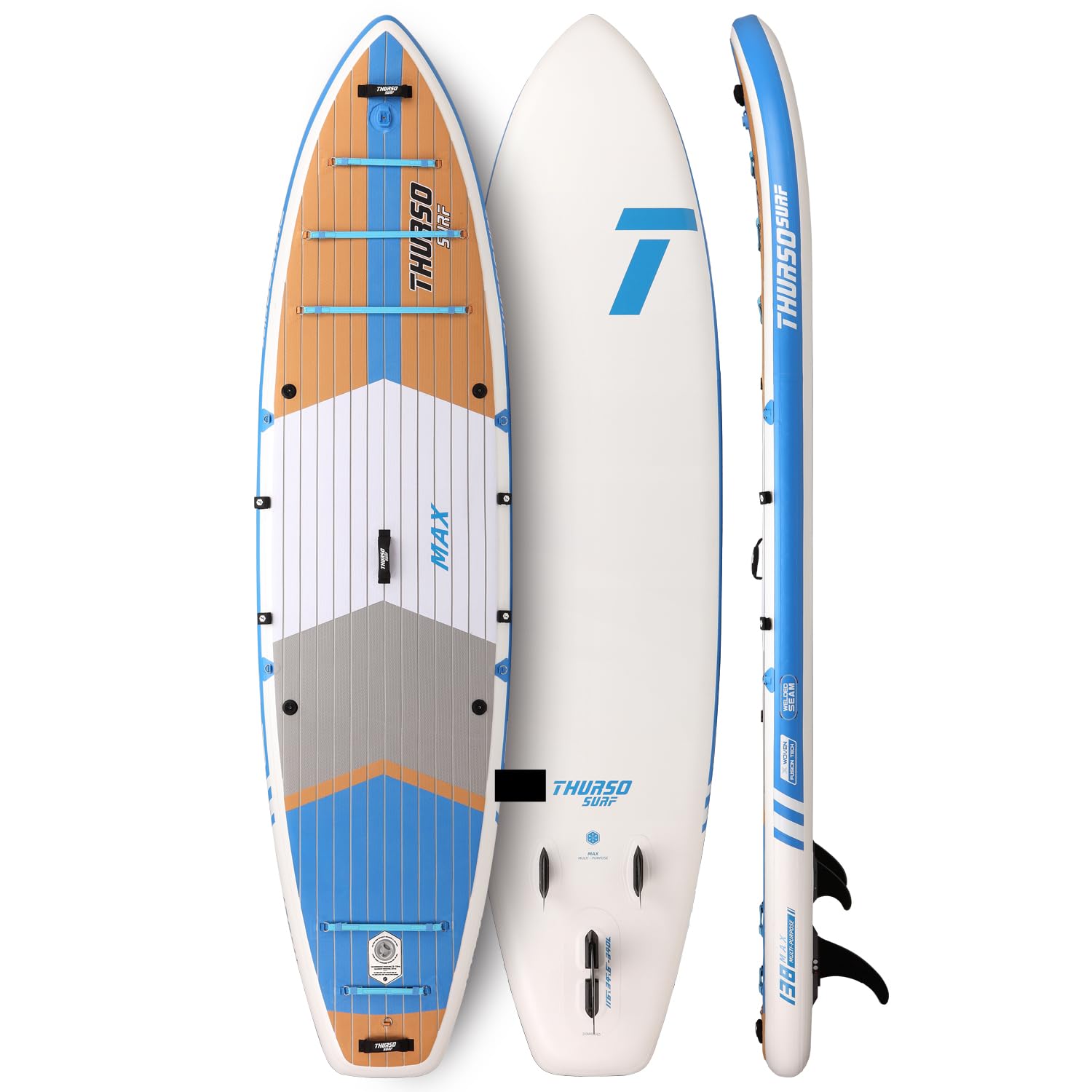 THURSO SURF Max - Tabla de remo inflable multiusos de 11 pies, 6 unidades, para pescar, familia/mascotas, SUP | Costuras tejidas | PVC de fusión | riel soldado | ligera y rígida