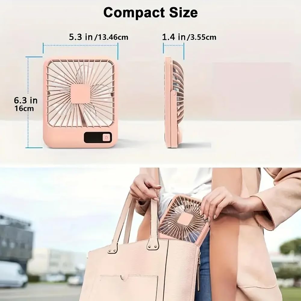 GüncelÇarşı Şarjlı Taşınabilir Sessiz Masa Vantilatörü, 1 Adet, 180° Ayarlanabilir, 5 Hız, LED Göstergeli, Type-C Şarj Edilebilir, Portatif Mini Fan