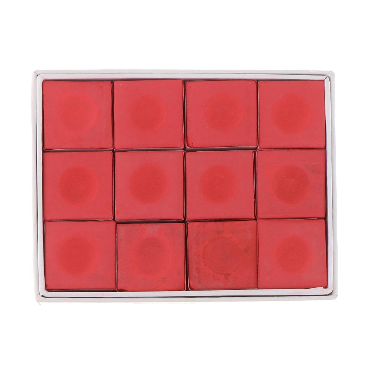 F Fityle 12x Pool Cue Chalks Billiards Accessories Practical Portable Billiard Chalk Billiard Cue Tips for Club, Red