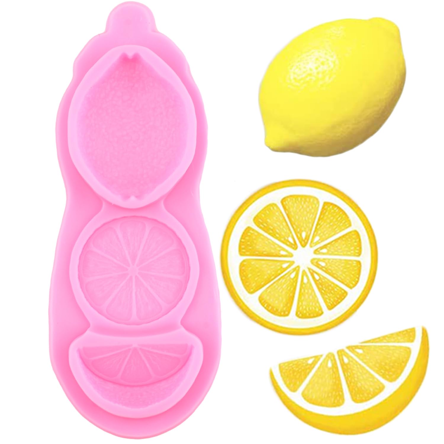 Moldes de silicona para fondant, rebanadas de limón, para decoración de pasteles, cupcakes, chocolate, caramelo, pasta de goma, arcilla polimérica