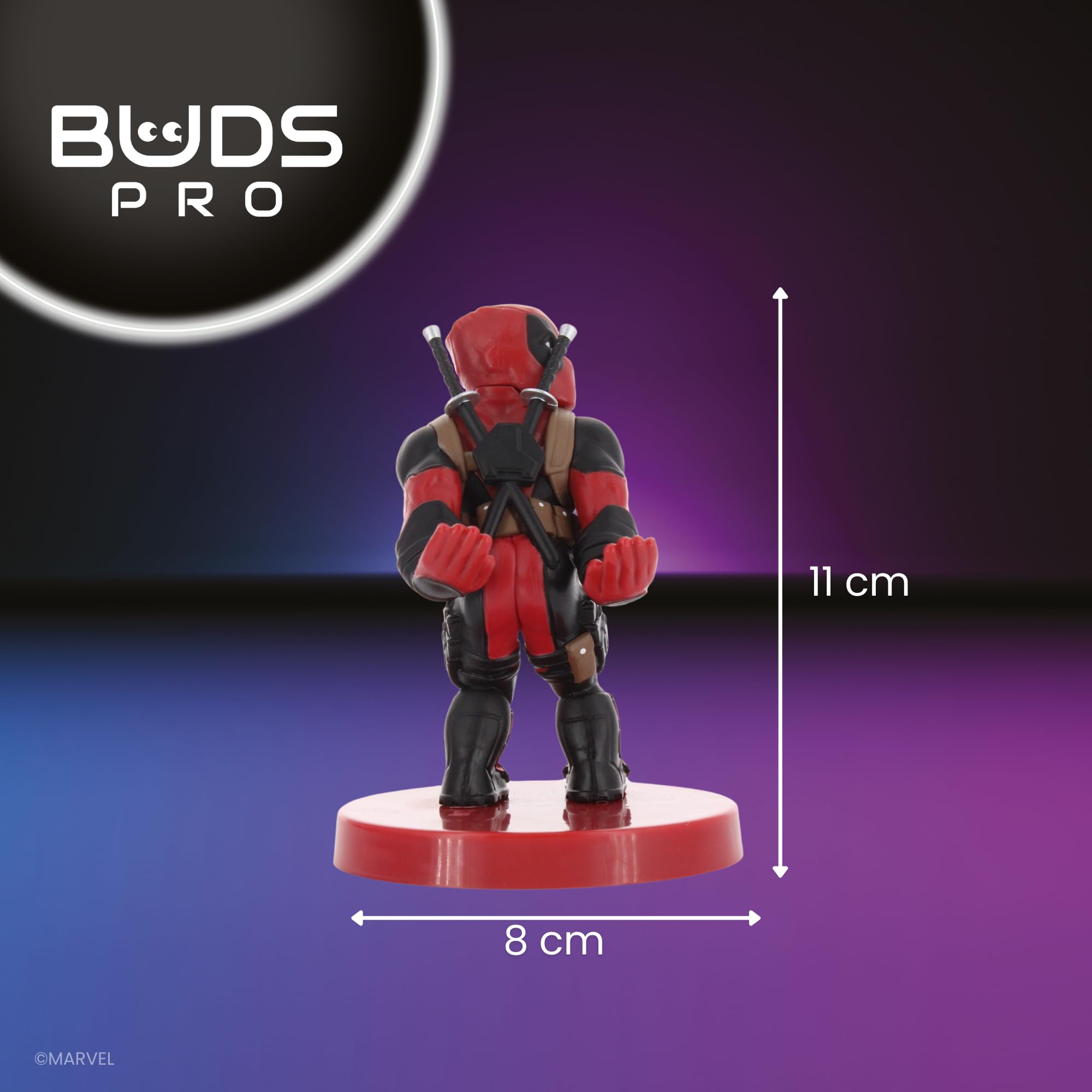 Buds Pro Marvel Deadpool Auriculares inalambricos Bluetooth y Soporte movil - Cascos inalambricos in ear con microfono, 28+ horas de reproducción, Auriculares cancelacion ruido con certificación IPX4