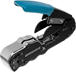 Gross Alicate Crimpador para Cabos RJ11/RJ12/RJ45, Descascador de Fios CAT5, Cabo Emb Borrachado - Ferramenta Profissional para Redes e Telefonia