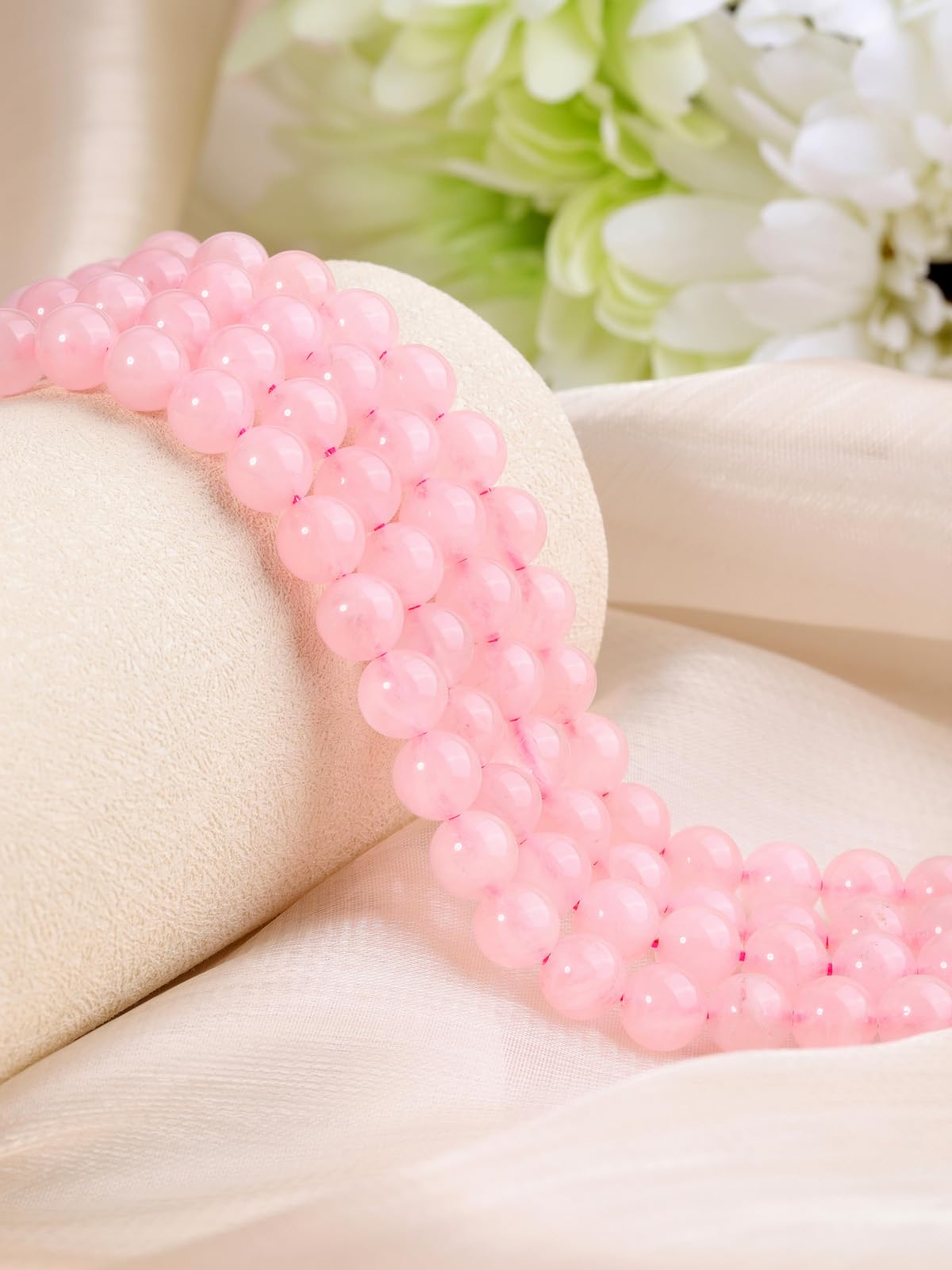 JOVIVI 8mm Rose Quartz Crystal Beads for Jewellery Making,96Pcs Pink Beads for Crafting Natural Round Stone Loose Gemstone Craft Beads for Jewelry Making Bracelet Necklace DIY - Image 4