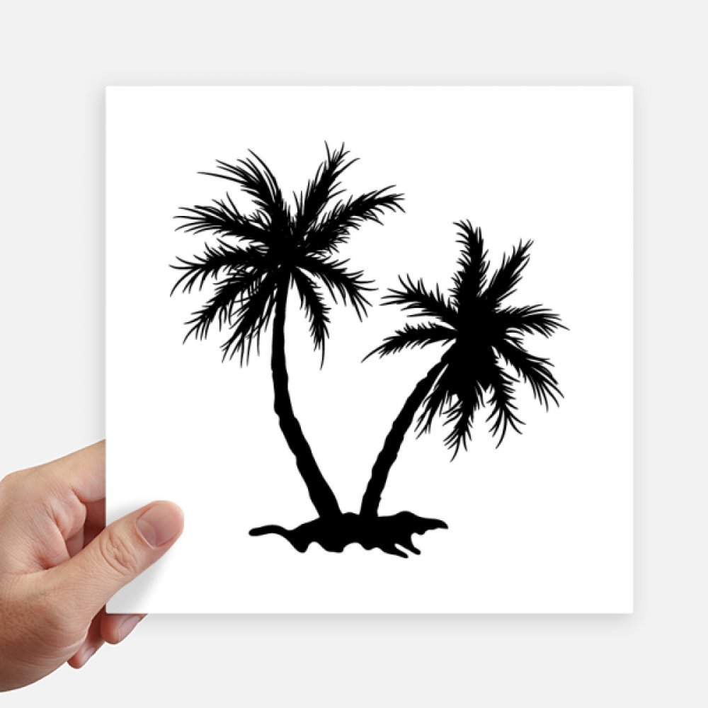 Pegatinas cuadradas de silueta de coco negro de 20cm DIYthinker pack de 4 unidades