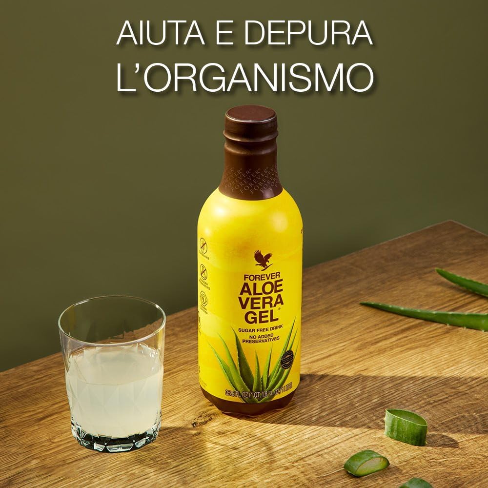 Forever Aloe Vera Gel – Gel da bere con aloe vera stabilizzata, depurativo e digestivo, ideale per il benessere quotidiano – bottiglia PET da 1 L