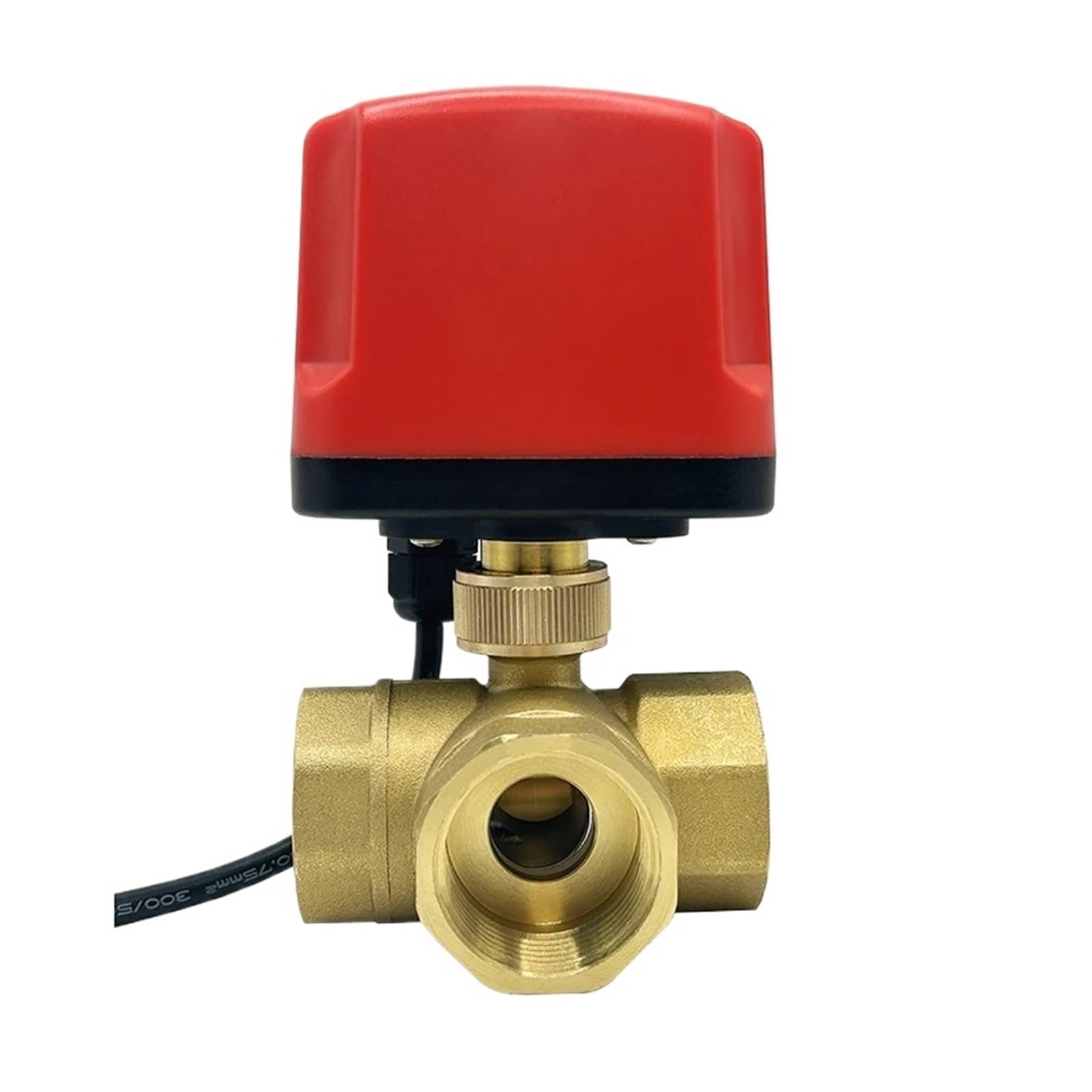 Flglqutsv L Type Motorized Ball Valve, Cr02 1-1/4" 3 Way Ip65 Waterproof 3 Wires 2 Controls Brass Electric Actuators 220V 12V 24V(12Vdc)