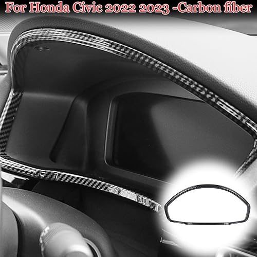 Miniatura 9 de Tablero de instrumentos Civic de 11 generación para tablero de instrumentos, marco, cubierta de marco para Honda Civic 2022 2023, ABS rojo vino,