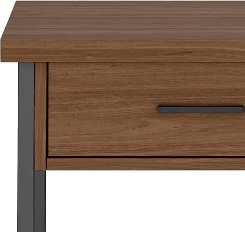 Miniatura 262 de SIMPLIHOME Sawhorse - Mesita de noche de madera maciza de 24 pulgadas de ancho, moderna, industrial, color gris envejecido, para sala de estar y