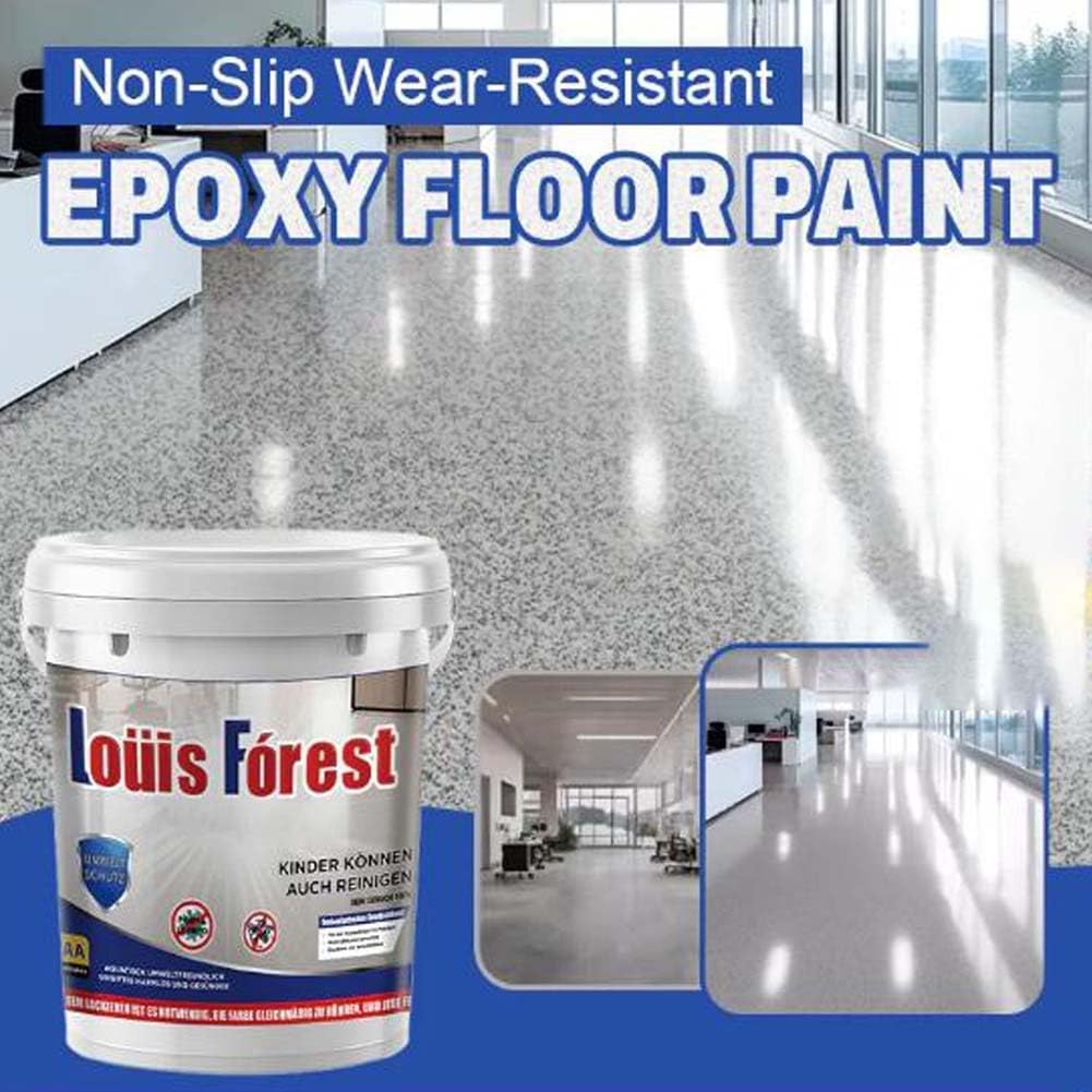 Louis Forest - Pintura epoxi para pisos, resina exterior de resina, revestimiento epoxi con efecto mármol de alto brillo, impermeable y antideslizante, segura y respetuosa con el medio ambiente