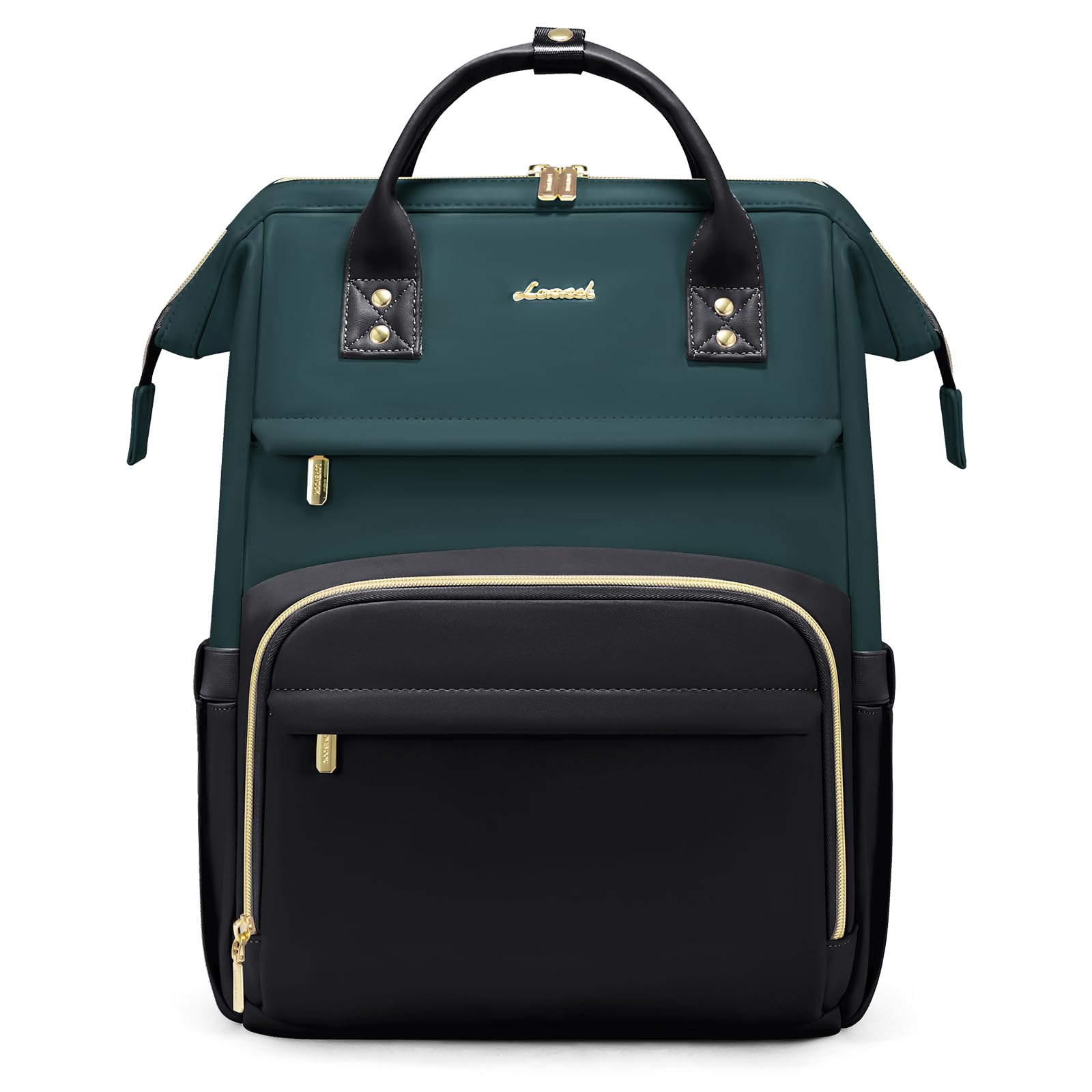 LOVEVOOK Leather Backpacks for Women,15.6 inch Leather Laptop Backpack Women,Professional Work Backpack Nurse College Teacher Bag,Womens Laptop