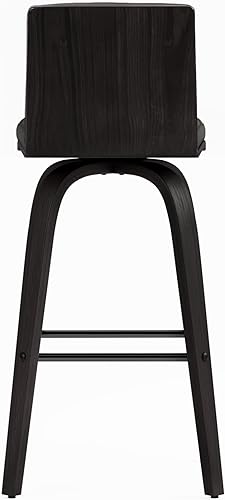 Miniatura 67 de Armen Living Vienna - Taburete giratorio de 26 pulgadas de altura de mostrador de piel sintética gris y madera de nogal Piel sintética