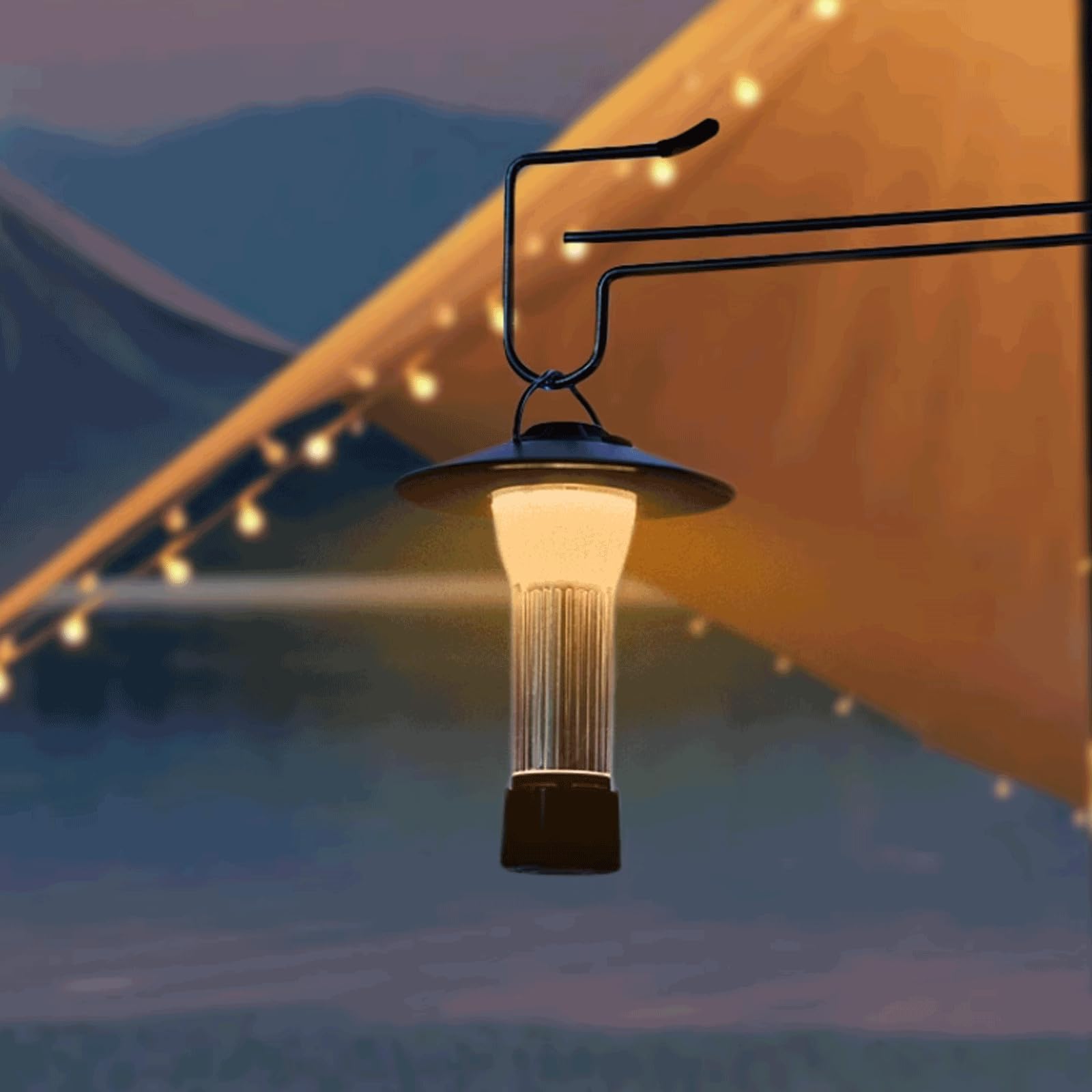 Portatile Lanterna da Campeggio in plastica Lanterna da Campeggio Esterna Lanterna da Campeggio Multifunzionale Lanterna da Campeggio Lampada da Tenda con Gancio Leggero