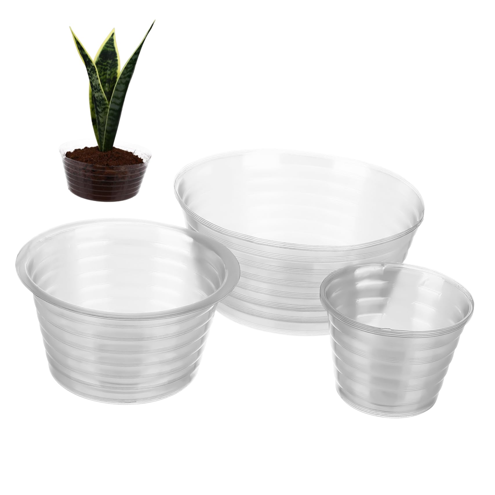 NULYLU Multiple Size Planter Liners 15pcs Plastic Plant Trays Drain Trays for Planters Flowerpot