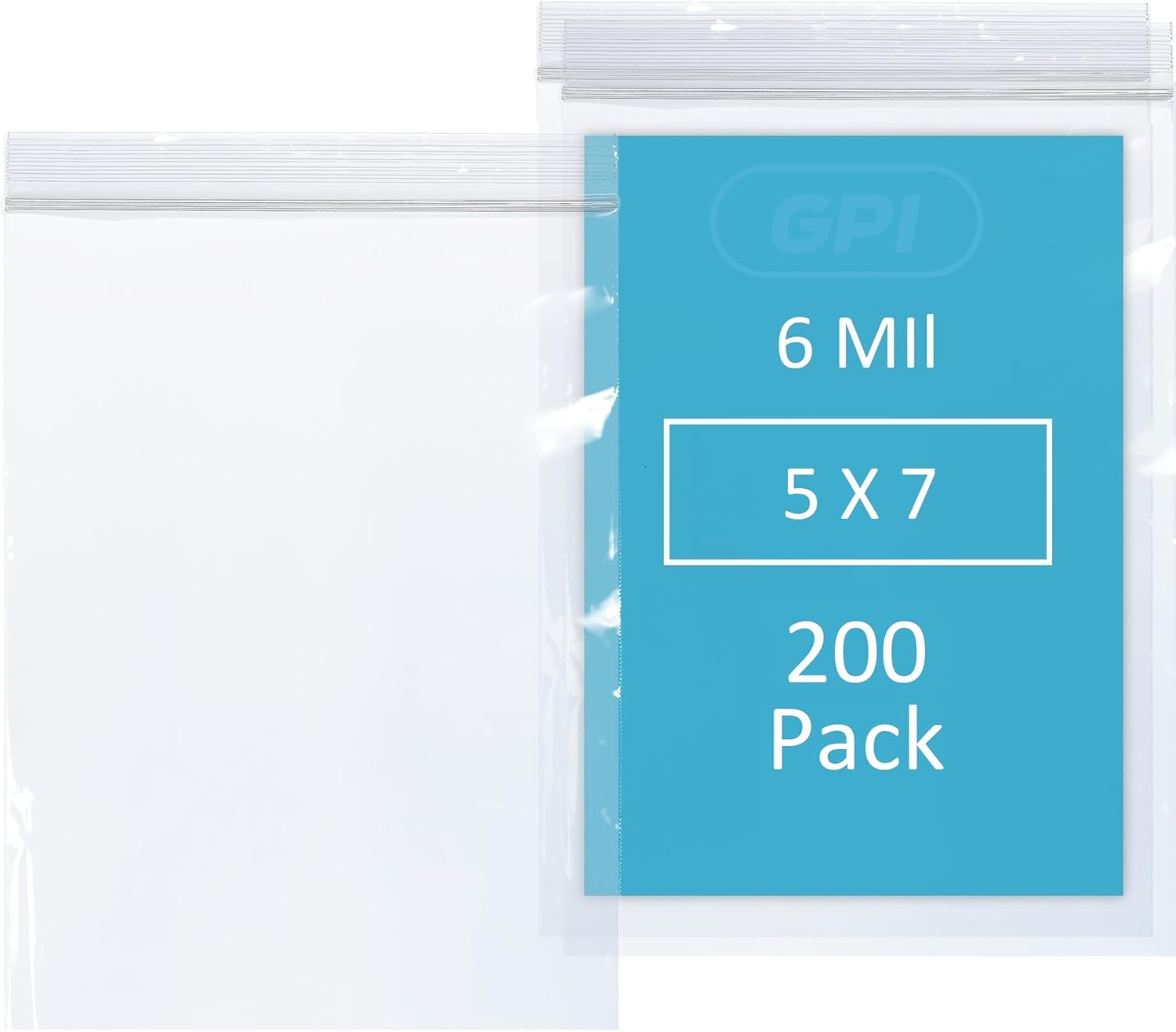GPI 6 Mil, Extra HeavyDuty, 5" X 7" Clear Plastic