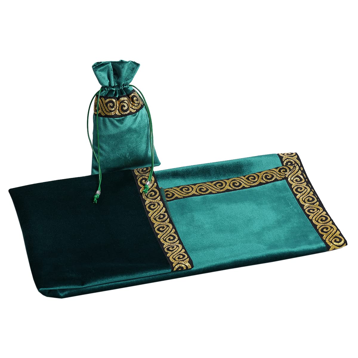 Set Tovaglia Altare Tarocchi In Velluto Con Borsa Portacarte - 71x71 Cm Per Divinazione Wicca