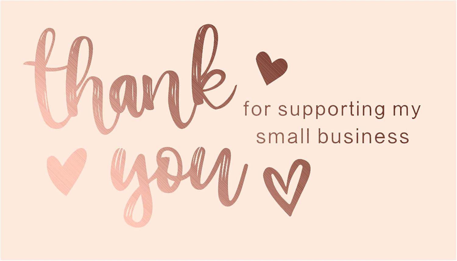 SAVITA 100Pcs 2x3.5 Inch Thank You for Supporting My Small Business Cards, Small Thank You Cards with Gold Foil Letters Heart for Online, Retail Store, Handmade Goods, Gift Shop Package Inserts (Pink)