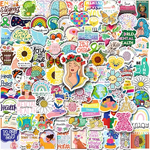 LIFEBE 400 PCS Mental Health Stickers for Water Bottles, Mental Health Awareness Items, Vinyl Stickers Bulk for Adults, Mental Health Gifts Decor, Mental Health Awareness Stickers