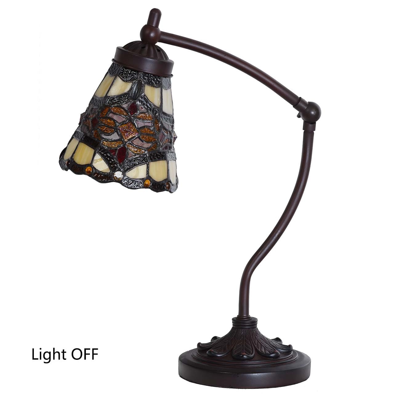 Bieye L30870 Lampe de Table en Vitrail Style Tiffany