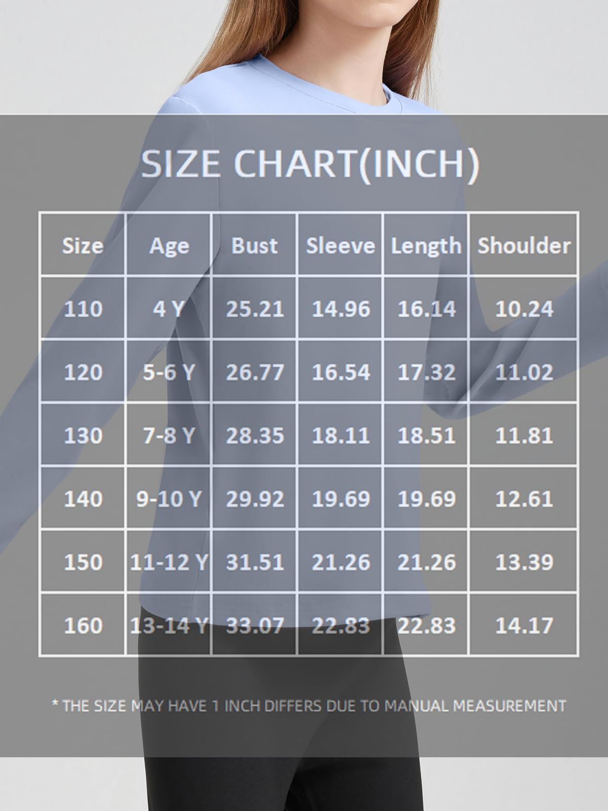Maglietta da Ragazza, a Maniche Lunghe, T-Shirt Basica Morbida Oversize con Scollo Tondo, Tinta Unica e Comoda, per Abbigliamento Casual Bambini 4-14 Anni