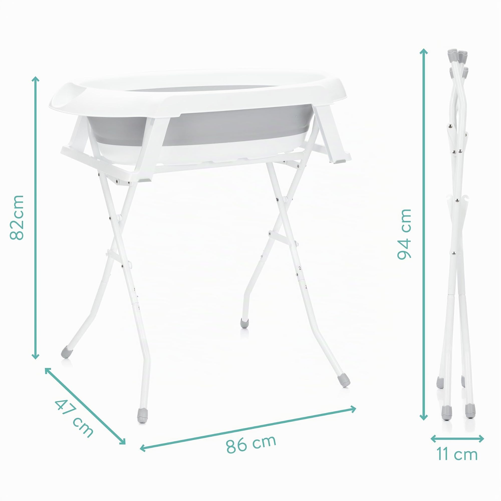 Fillikid Faltbadewanne Stand Exklusiv, mit Gestell | Praktische, platzsparende Babybadewanne mit stabilem Standgestell