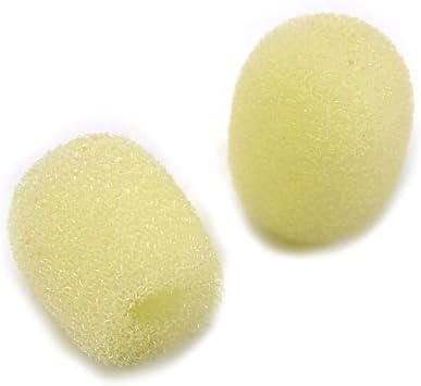 Fielect 20Pcs Lable Headset Microphone Cover Foam Mic Cover Lavalier Microphone Windscreen Micro Foam Filter Skin Color for Variety of Headset Microphone