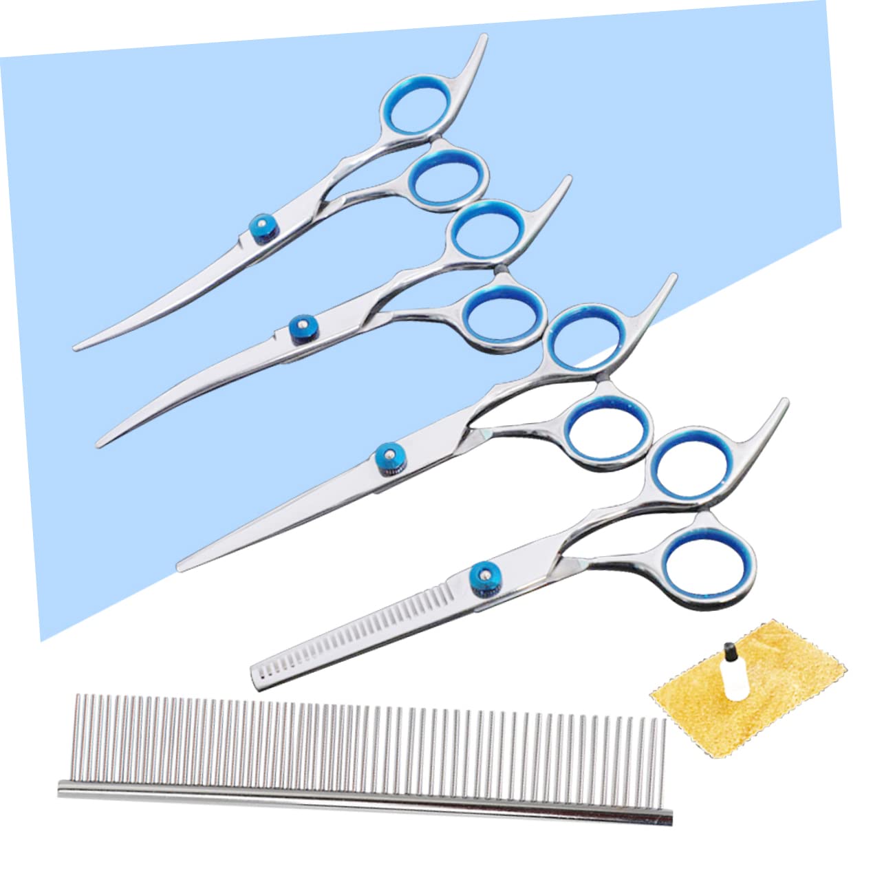 VANZACK Hairdressing Scissors Set for Pet 8pcs Dog Cat Grooming Scissors and Portable