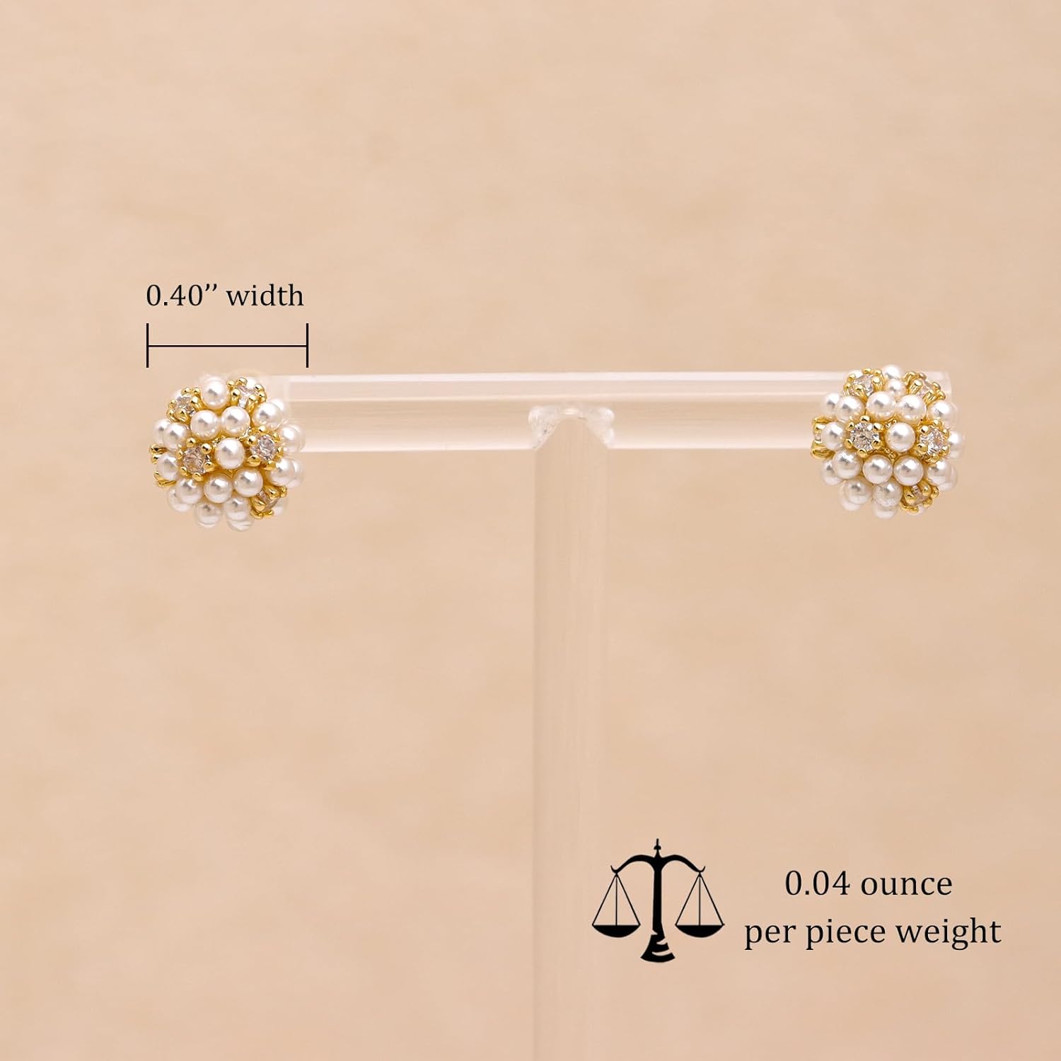 Jean Beau Pearl Flower Leaf Stud Earrings for Women Statement Cluster CZ Pearls Earring Gold Plated Sterling Silver Wedding Prom Birthday Fashion Jewelry Gift - Image 3