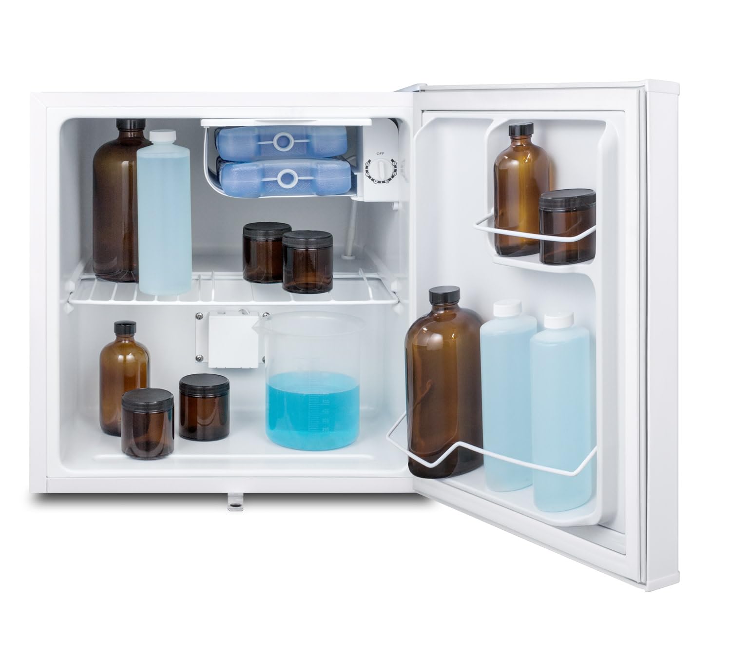 Summit Appliance S19LWHPLUS2 Compact Refrigerator-Freezer for General Purpose Use in White with NIST Calibrated Thermometer, Manual Defrost, Hospital Grade Cord and Front-Mounted Lock